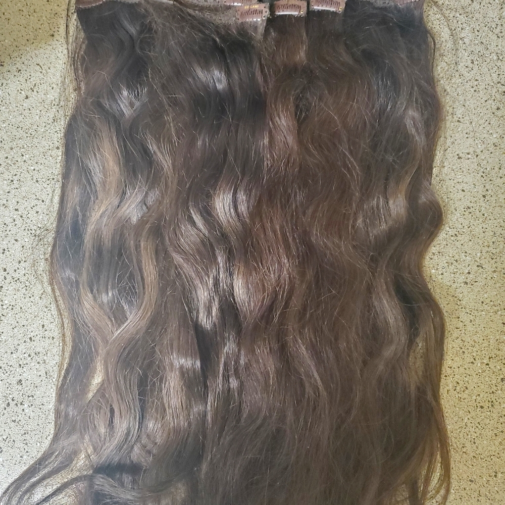 Dark brown 20inch Bellami clip in hair extensions